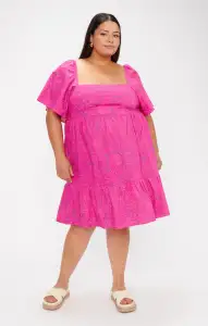 Erin Mini Dress ~ Pink Shells Poplin(XS)