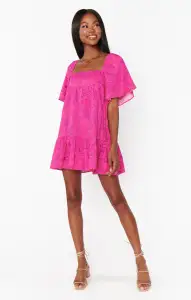 Erin Mini Dress ~ Pink Shells Poplin(XS)