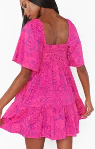 Erin Mini Dress ~ Pink Shells Poplin(XS)