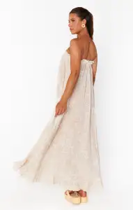 Around The World Maxi Dress ~ Sand Shells Gauze(XS)