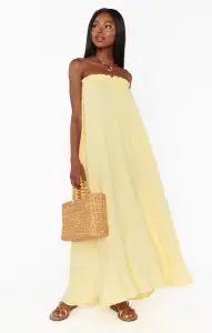 Around The World Maxi Dress ~ Yellow Gauze(XS)