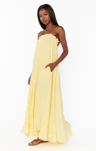 Around The World Maxi Dress ~ Yellow Gauze(XS)
