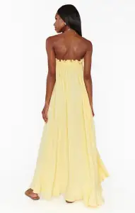 Around The World Maxi Dress ~ Yellow Gauze(XS)