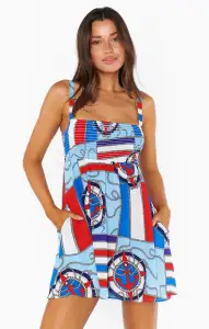 Mallory Mini Dress ~ Anchors Away(XS)