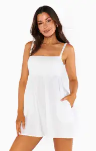 Mallory Mini Dress ~ White Poplin(XS)