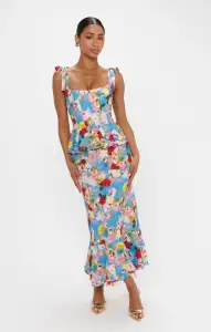 Pauline Peplum Dress ~ Blissful Garden Gala(XS)