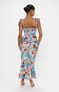 Pauline Peplum Dress ~ Blissful Garden Gala(XS)