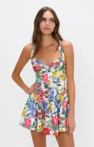 Abigail Mini Dress ~ Charm Peony White Taffeta