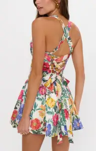 Abigail Mini Dress ~ Charm Peony White Taffeta(XS)
