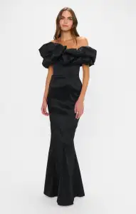 Major Drama Maxi Dress ~ Black Taffeta(XS)