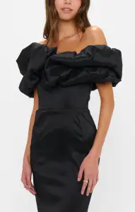 Major Drama Maxi Dress ~ Black Taffeta(XS)