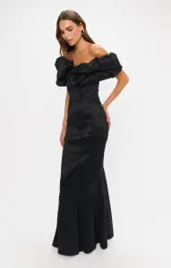 Major Drama Maxi Dress ~ Black Taffeta(XS)