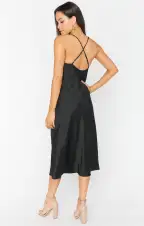 Verona Cowl Dress ~ Black Luxe Satin(XXS)
