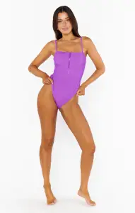 Boca Zip One Piece ~ Ultra Violet Scrunch(XS)