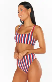 Sail Bottom ~ Americana Stripe Micro Rib(XS)