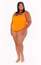 The Scrunch One Piece ~ Bright Orange Scrunch(XS)