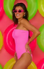 Anchor One Piece ~ Ultra Pink Scrunch(XS)