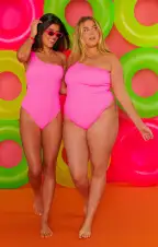 Anchor One Piece ~ Ultra Pink Scrunch(XS)