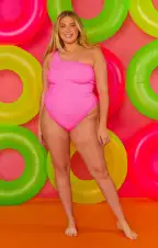 Anchor One Piece ~ Ultra Pink Scrunch(XS)