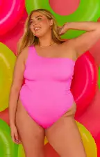 Anchor One Piece ~ Ultra Pink Scrunch(XS)
