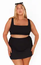 Mary Mini Skirt ~ Black Scrunch(XS)