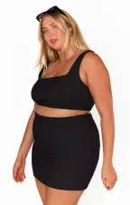 Mary Mini Skirt ~ Black Scrunch(XS)