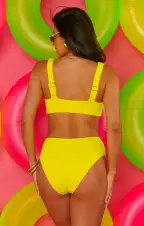 Hot Tub Top ~ Highlighter Yellow Scrunch(XS)