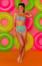Sail Bottom ~ Neon Tropics Contour Scrunch(XS)