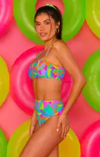 Destin Top ~ Neon Tropics Contour Scrunch(XS)