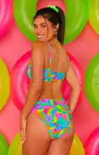 Sail Bottom ~ Neon Tropics Contour Scrunch(XS)