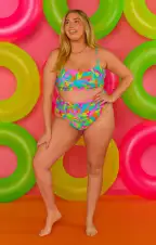 Destin Top ~ Neon Tropics Contour Scrunch(XS)