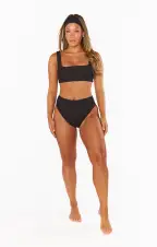 Hot Tub Top ~ Black Scrunch(XS)