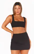 Hot Tub Top ~ Black Scrunch(XS)