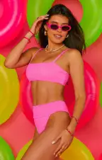 Destin Top ~ Ultra Pink Scrunch(XS)