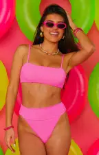 Destin Top ~ Ultra Pink Scrunch(XS)