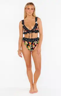 Carolina Ruffle Top ~ Tropical Sangria Multi(XS)