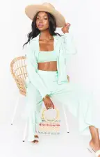 Destin Top ~ Green Melon Scrunch(XS)
