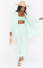 Destin Top ~ Green Melon Scrunch(XS)