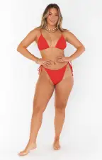 Tanning Top ~ Red Scrunch(XS)
