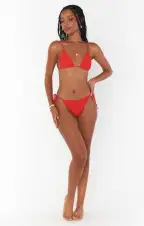 Tanning Top ~ Red Scrunch(XS)