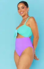 Riptide One Piece ~ Lavender Mojito Scrunch(XS)