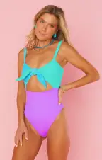 Riptide One Piece ~ Lavender Mojito Scrunch(XS)