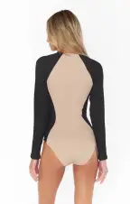Surfside One Piece ~ Mocha Latte Colorblock Scrunch(XS)