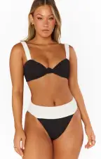 Del Rey Bottom ~ Domino Colorblock Scrunch(XS)