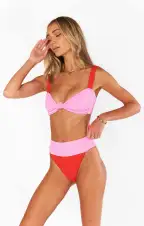 Aruba Top ~ Bubblegum Colorblock Scrunch(XS)