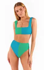Pacific Top ~ Sea Colorblock Scrunch(XS)