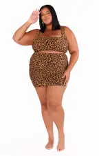 Mary Mini Skirt ~ Leopard Contour Scrunch(XS)