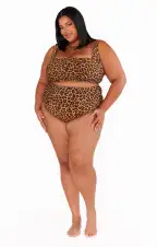 Hot Tub Top ~ Leopard Contour Scrunch(XS)