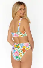 Sail Bottom ~ Ivory Botanical Rib Scrunch(XS)