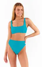 Sanibel Top ~ Teal Scrunch(XS)